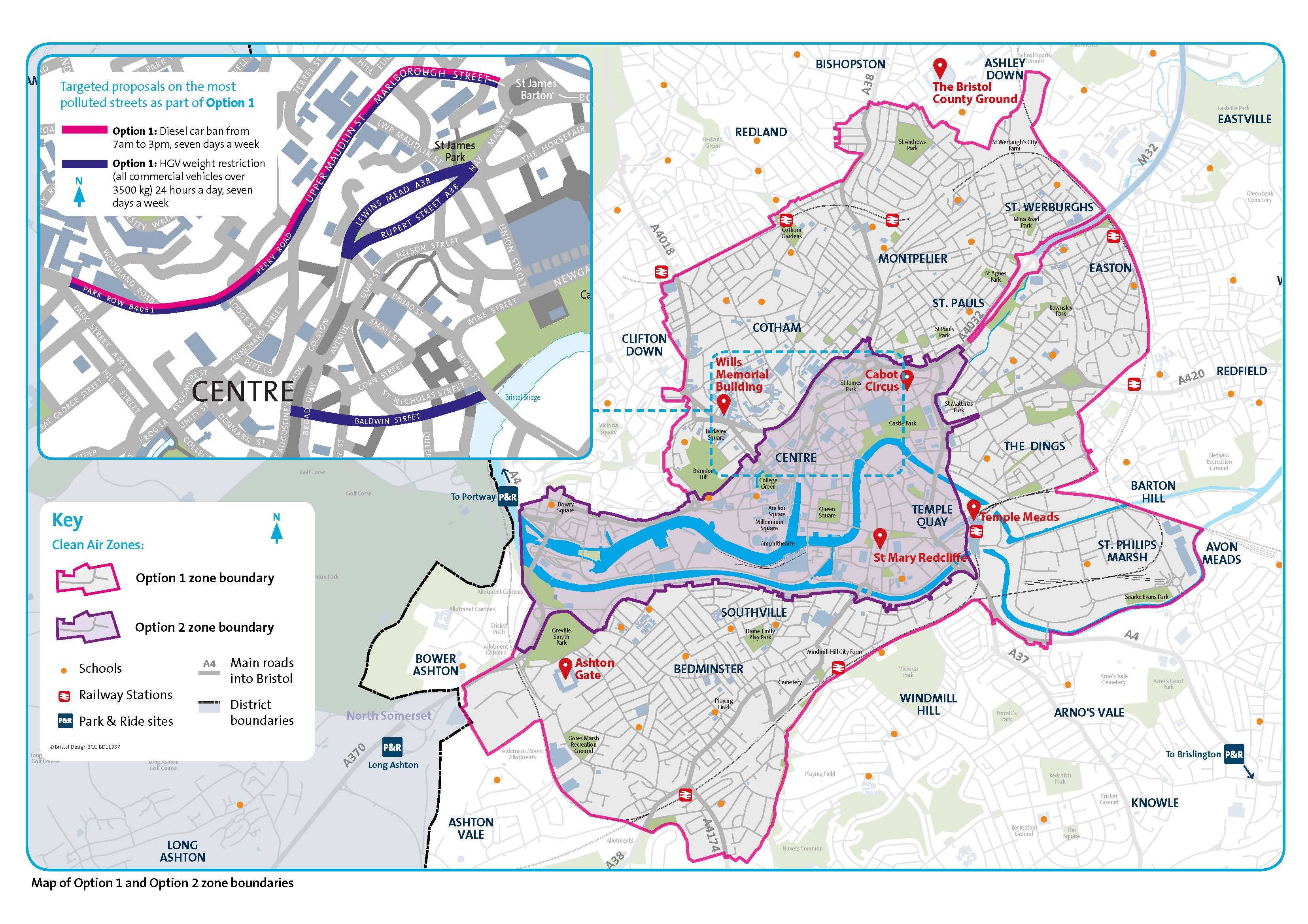 Birmingham Proposed Clean Air Zone Map Birmingham Clean Air Zone   Traffic Clean Air Options Map Fig 2 