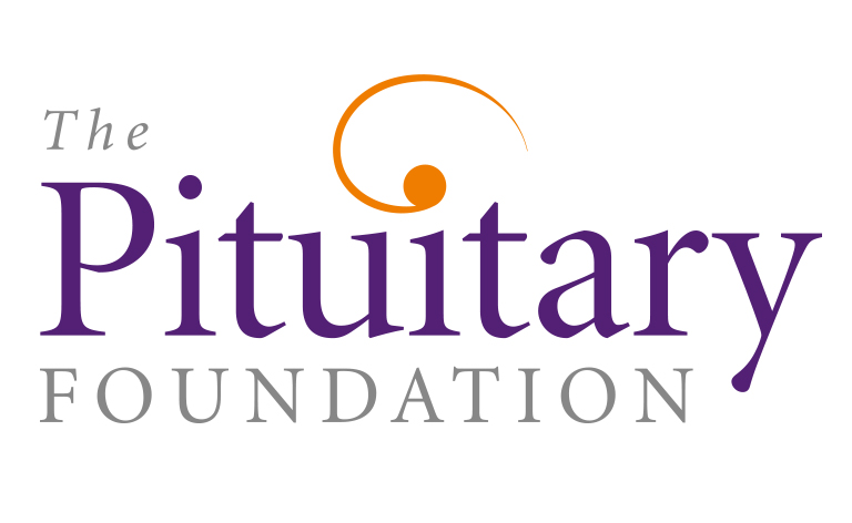 'The' and 'Foundation' are written in grey with the word 'pituitary' between in purple text with an orange swirl above the i