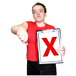 Person with thumbs down