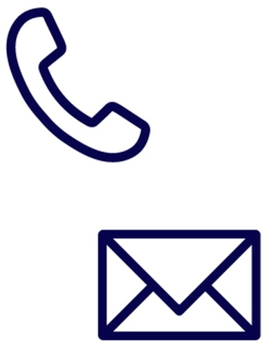 Picture of a telephone and email