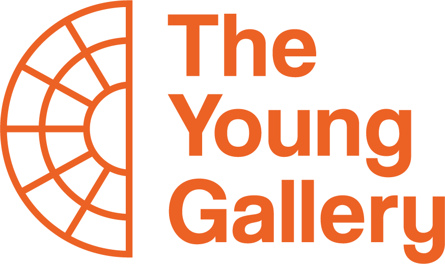 The Young Gallery logo in orange